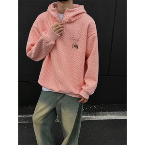 现货WY10098-常规P55 加绒P65 新款特殊纹路高质量连帽加绒卫衣图片