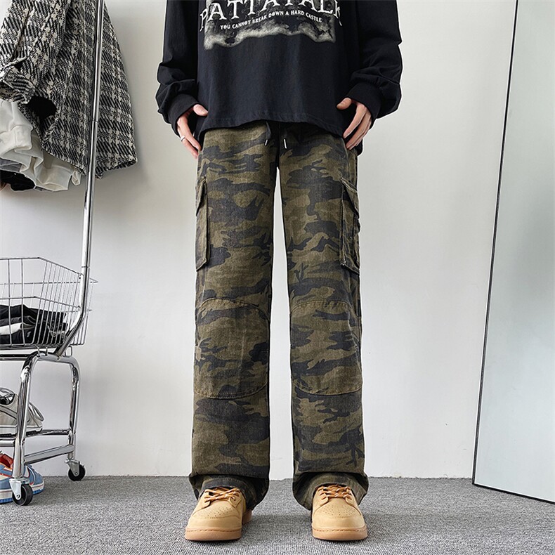 迷彩美式vibe工装裤男宽松直筒阔腿裤hiphip高街休闲裤CK1020-p55,男装工装外套,星座1008-1