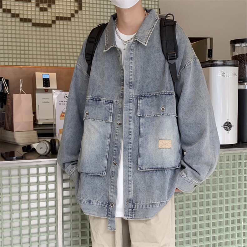 Wt3607-P62日系复古大口袋牛仔外套,男装夹克,星座1501-1