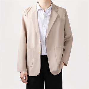 休闲西装外套男士韩版潮流百搭制服轻熟风痞帅免烫宽松西服XW06图片