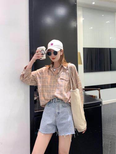 格子防晒衬衣超显气质ML，女装，潮不落