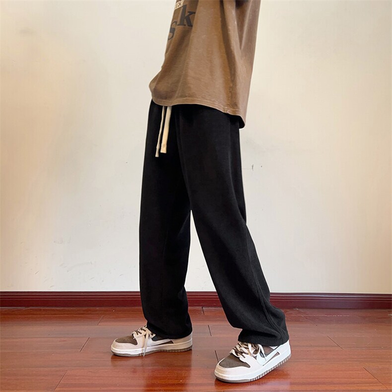 韩版ins复古小众港味宽松百搭休闲阔腿裤长裤KK314-35,男装休闲裤,星座911-3
