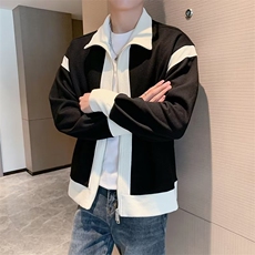 外套男生秋季潮牌ins韩版针织夹克痞帅设计感休闲上衣J3573-p55，男装夹克，星座1008-1