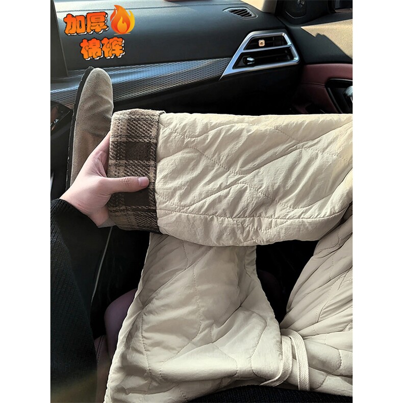 港风葫芦纹翻边拼接格子大码加厚夹棉棉裤男K24155J加棉特P33控65，男装棉裤，电商A001-1