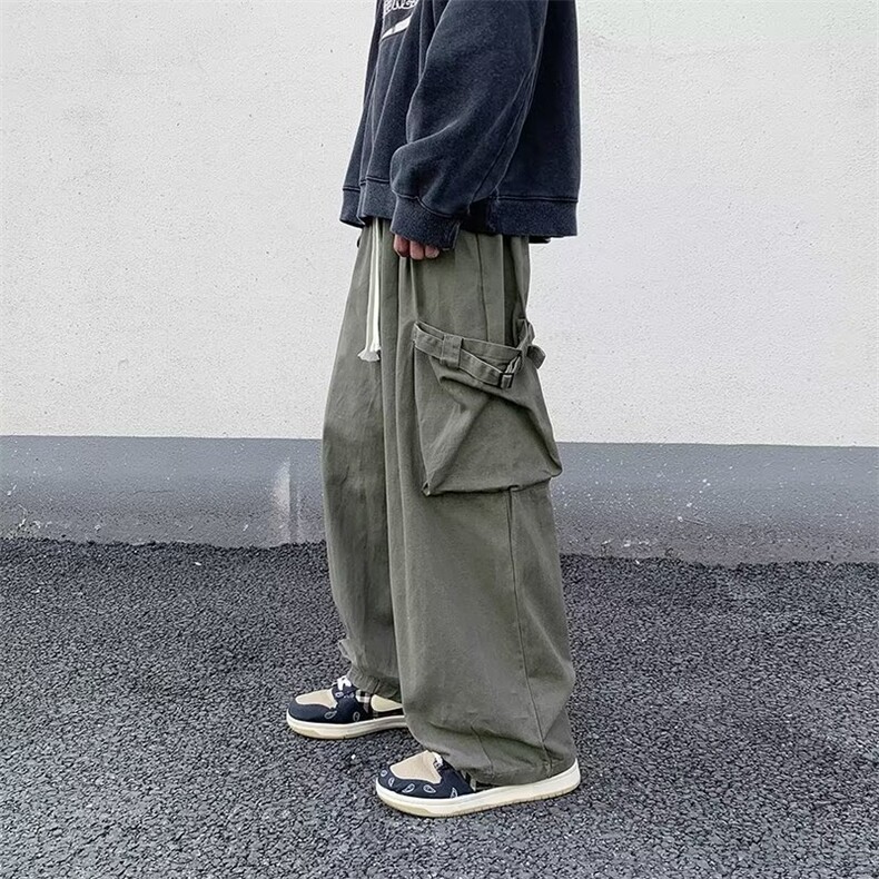 美式伞兵机能工装裤男秋冬季冲锋裤直筒裤子ins高街休闲K128-p40,男装休闲裤,星座1008
