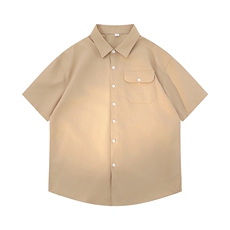 光板得物\唯品\抖音二开夏季纯色短袖衬衣衬衫S23特批P30，男装T恤，电商A247B