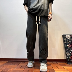 k1076-p48-控68现货宽松拉链cleanfit牛仔裤马丁靴黑暗，男装牛仔裤，星座116