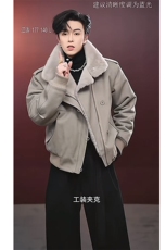 冬季座山雕美式复古工装毛领保暖短款夹克棉服男M157-P168(网图，男装夹克，电商B267