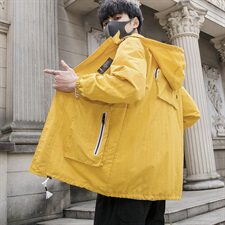 春装外套男韩版潮流帅气中长款夹克休闲青少年风衣DS339TP95，男装风衣，电商A102