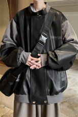 1肩膀针织民族风大码M-5XL面层：PU皮夹克男JK8756P110控149，男装民族服装，星座226-2