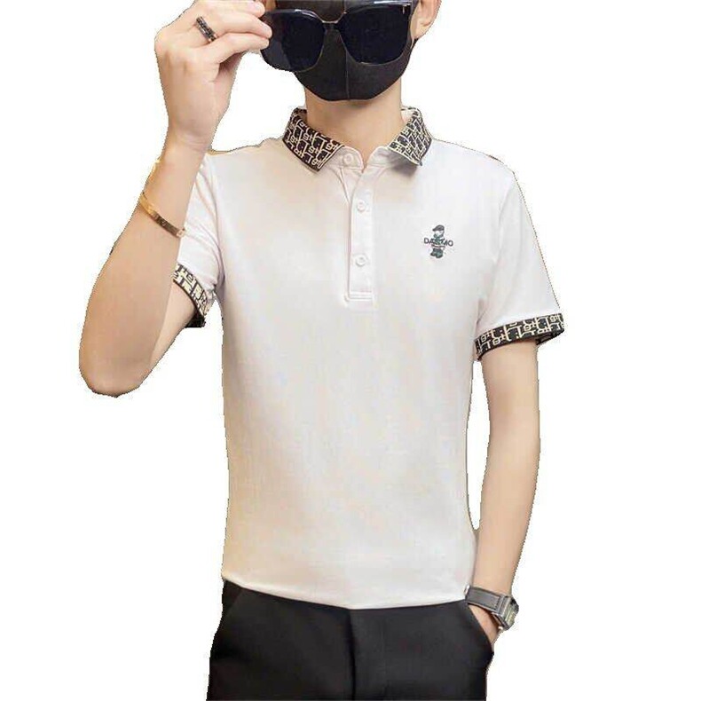 PL039-P40小标刺绣短袖t恤男士夏季薄款翻领体恤带领POLO衫半袖,男装T恤,电商D310B-1