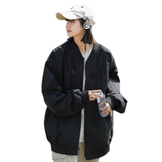 新款中性风飞行夹克男棒球领个性插螺纹宽松上衣外套157B-J88-P78，男装夹克，电商A157B