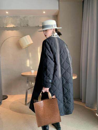 秋冬两色拼格羽绒服，女装羽绒服，Q.P