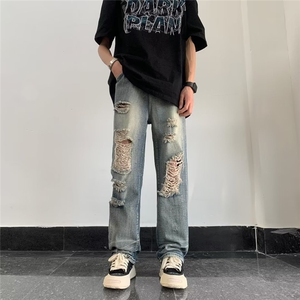 气质牛仔裤水洗长裤宽松直筒青春流行直脚新款中腰男XK8037-P45图片
