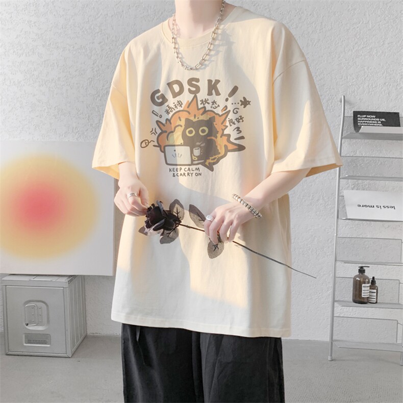 已注册/夏季内景复古重磅休闲短袖T恤男潮宽松打底衫DT00159/P25,男装T恤,电商B316