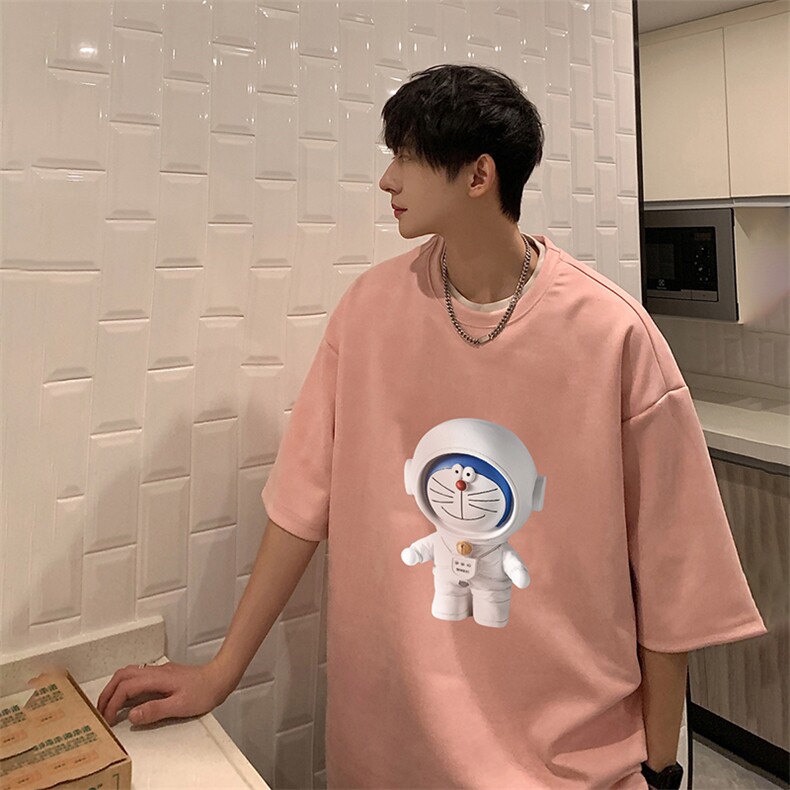 NASA叮当猫麂皮绒短袖t恤男大码半袖男JD82233-P25,男装T恤,电商A040
