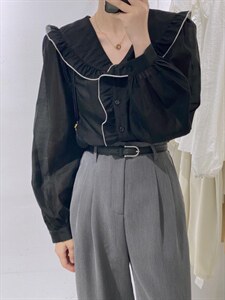 荷叶边小衫,其它,驿谷