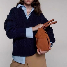 时尚麻花polo领女士羊毛衫羊毛宽松显瘦温暖舒适，女装羊毛衫，旭驰羊绒