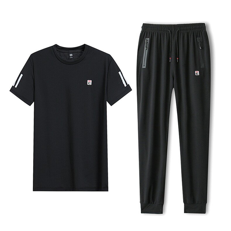 男夏装大码休闲运动套装冰丝网眼5032-1_L-4XLP1005XL-9XLP110,男装休闲套装,星座1516-1