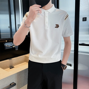 2025夏季短袖T恤翻领织带设计Polo衫高级感时尚上衣T0277-P48控78图片