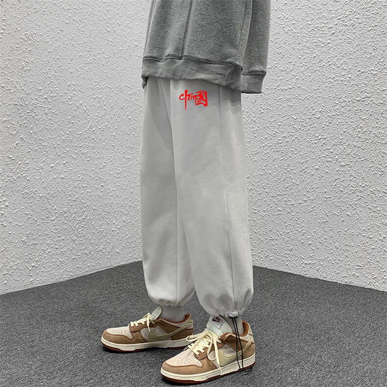 K13276-P35加绒-P45可束脚加厚加绒运动裤男大码宽松直筒卫裤男,男装休闲裤,电商A040