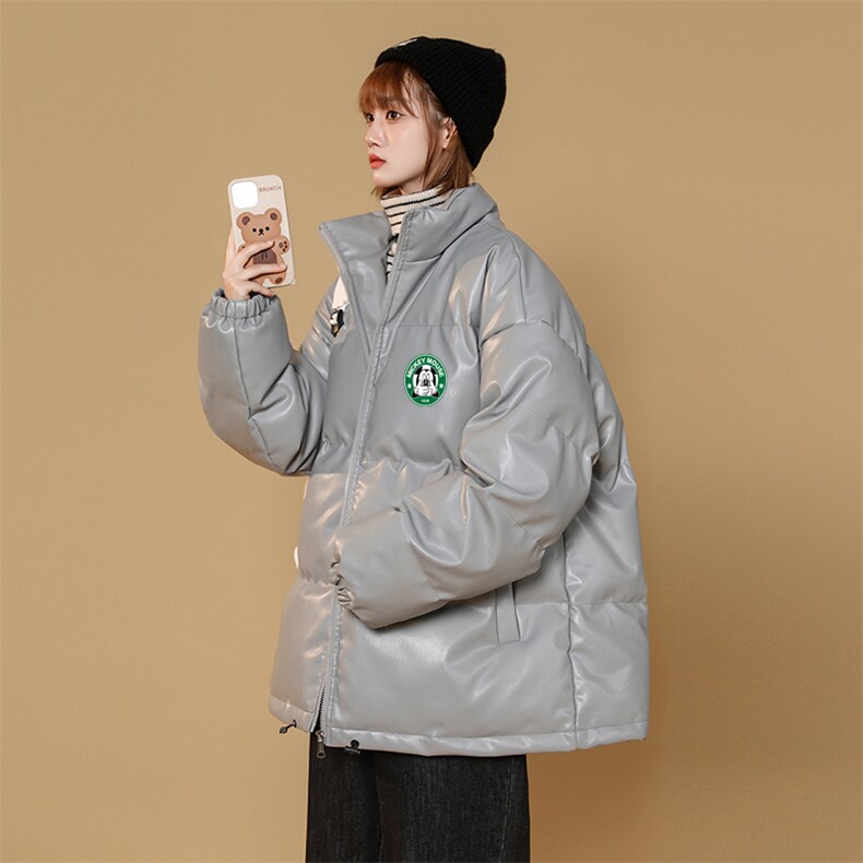 冬新款PU皮棉服潮流印花加厚棉衣帅气面包服XZ102A-4-51752-P115,男装棉衣,星座211-2