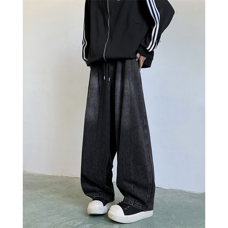 阔腿牛仔裤男士韩版潮流高街百搭宽松2024秋冬ins长裤RK2140-P45,男装牛仔裤,星座412-2