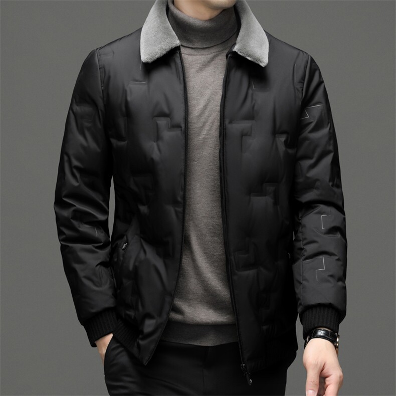 CSYR89662钱塘2020-2冬季厚款商务休闲翻领中年男士羽绒服P200,男装羽绒服,钱塘207-2