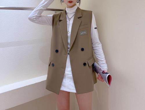 秋季新款2021年秋季新款百搭马甲，女装马夹，咖啡色