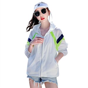 奥特莱斯大牌折扣撤柜清仓拼色防晒衣女刺绣防晒服轻薄开衫外套夏图片