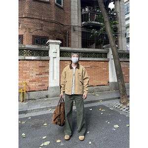 AK2126-P60美式复古水洗直筒工装裤高街简约风休闲裤图片
