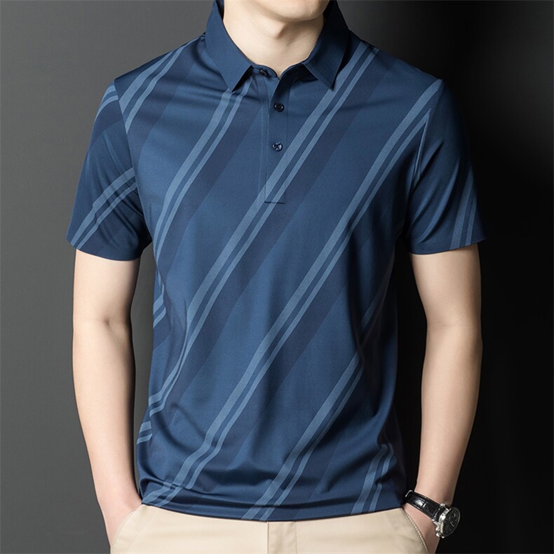 短袖POLO衫男2023春季新款纯色男装翻领衣服轻商务休闲韩版修身,男装T恤,电商B212（原钱塘6029）