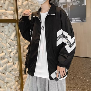 春秋季男士外套2024新款潮牌百搭拼接上衣服宽松潮流痞帅图片