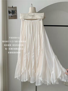 小步舞曲小众高级法式重工剪裁不规则仙女半身裙图片