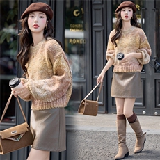 2025年冬季加厚圆领针织线衫韩版网红洋气羊毛线衫街头风时尚运动，女装针织衫/毛衣，小九月