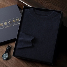 高品质男士秋冬新款简约休闲圆领羊绒衫轻奢保暖经典百搭，男装羊毛衫，台绒羊绒