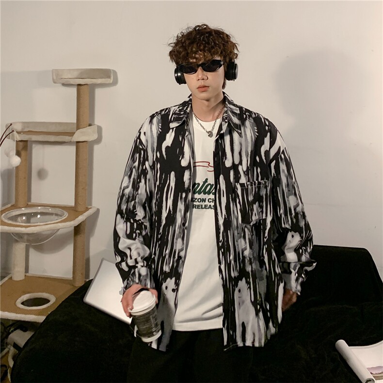 秋季条纹条纹衬衫男高级感日系复古D328-C2406-P55,男装衬衫,电商D328