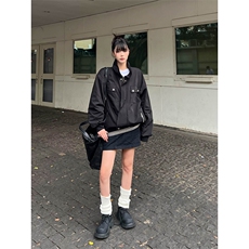 B221美式ins高街暗黑金属感宽松休闲外套上衣SY2303-P90控118，男装夹克，电商B221