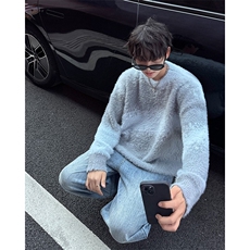 针织衫男女韩版潮流拼色宽松帅高街2024秋冬ins毛衣外套MZ487-P59，男装针织衫/毛衣，星座412-3