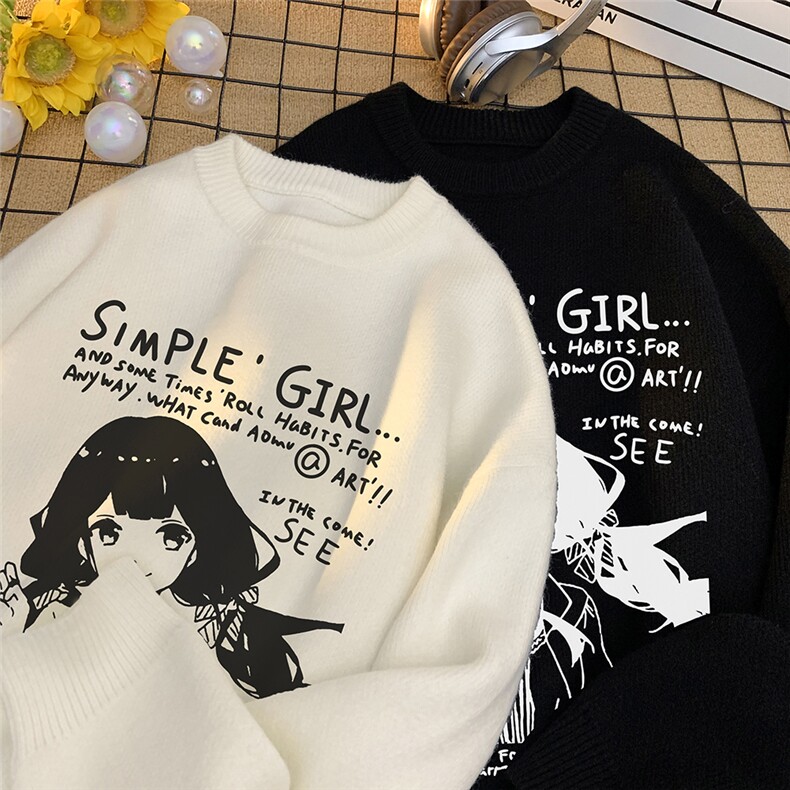 特批毛毯女孩字母印花时尚圆领毛衣针织衫A247-M88131特批45控68,男装针织衫/毛衣,电商A247