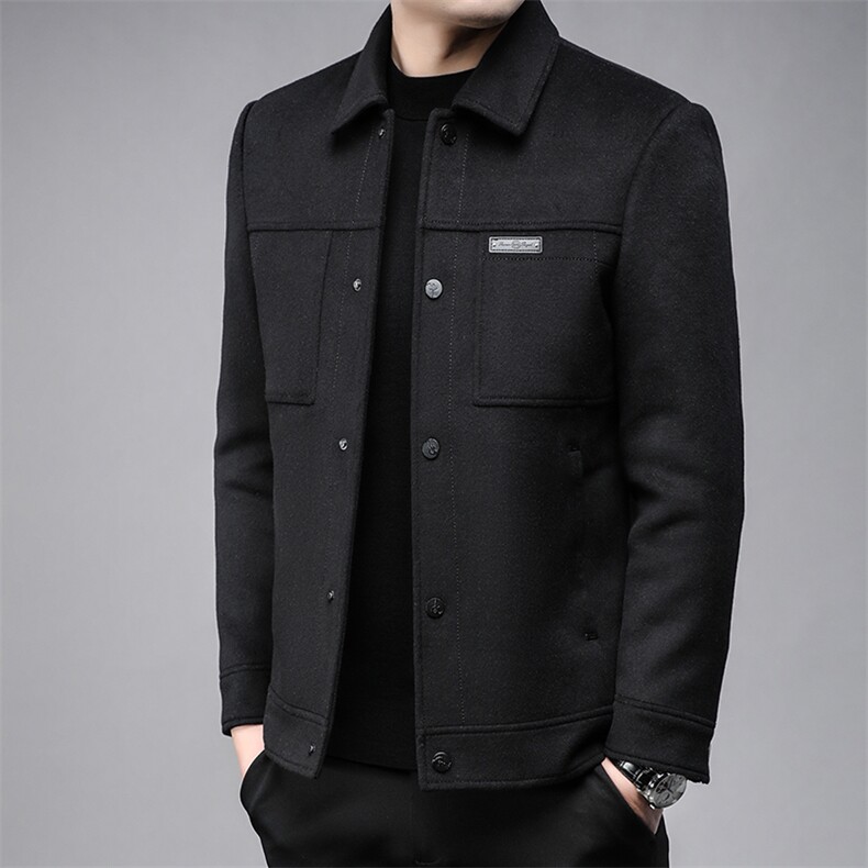 B811白鸭绒90绒毛呢羽绒服内胆可脱卸商务精品男士羽绒服外套图片