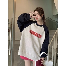 5423-P35文艺潮流圆领新款宽松型简约绒衫时尚卫衣，女装卫衣/绒衫，星座617A-2