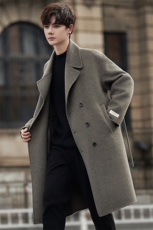 高端双面羊绒大衣男秋冬季2025新款中长款休闲宽松外套N7015P360，男装毛呢大衣，电商A355（原A415）