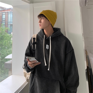加绒新款港风宽松连帽套头卫衣X5672-常规P70控88-加绒P80控98图片