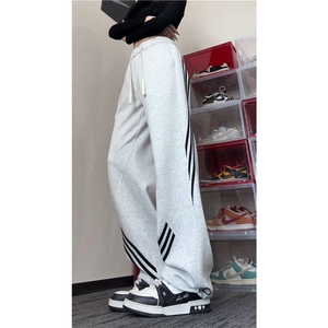 抖音品质秋季新款美式运动条纹设计宽松卫裤B315-K131-特p40控78图片