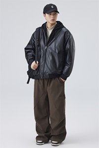 棉衣男宽松连帽加厚皮衣棉袄DSA157B-M8861-TP100图片