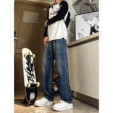 A178秋冬季新款美式休闲牛仔裤男直筒宽松C65P48限价68，男装牛仔裤，电商A178