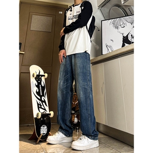 A178  秋冬季新款美式休闲牛仔裤男直筒宽松C65  P48限价68图片