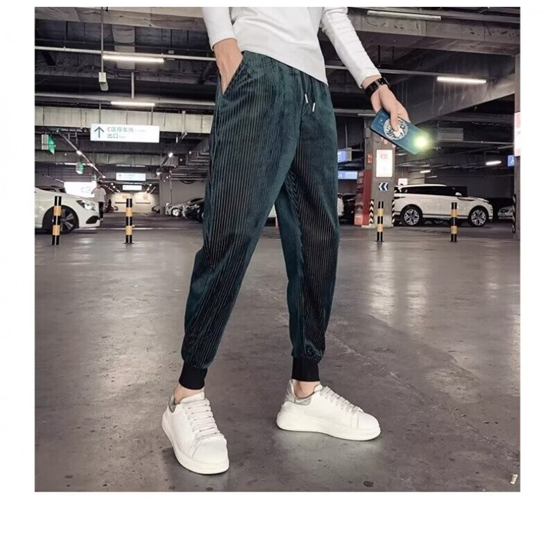 秋冬男款修身小脚裤男生九分裤韩版潮流灯芯绒运动束脚裤休闲裤男,男装休闲裤,星座1013-1