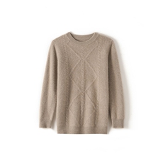 时尚男士圆领长袖纯色套头羊毛衫简约休闲百搭款舒适保暖，男装羊毛衫，雅邦羊绒